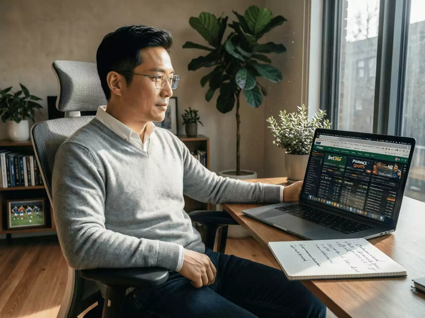 Apostador profesional analizando oportunidades en mercados internacionales