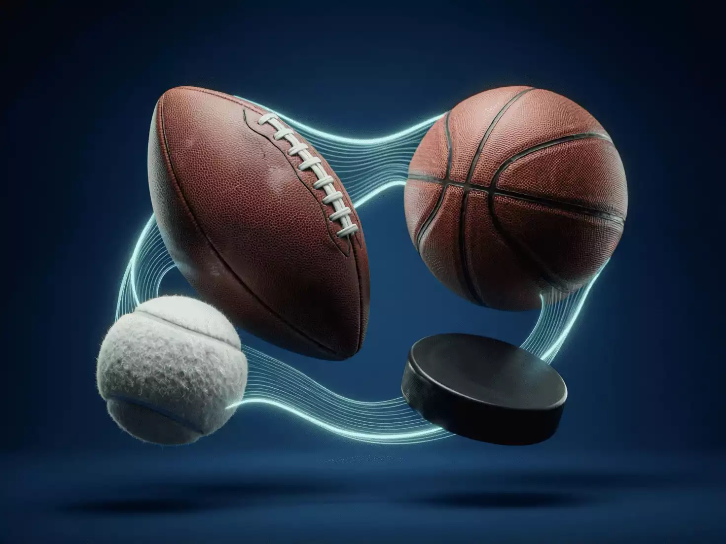 Concepto visual de múltiples eventos deportivos combinándose