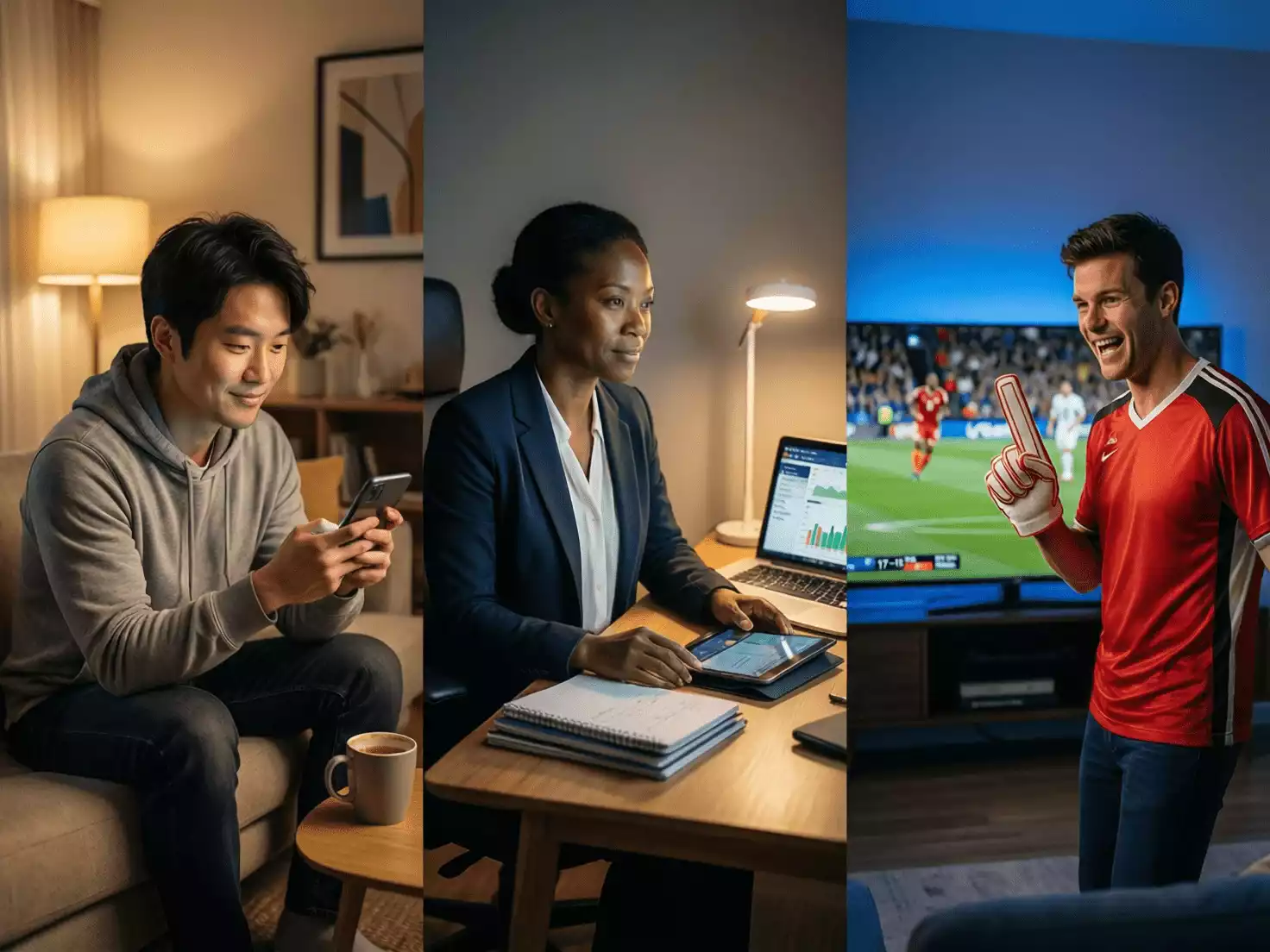 Diferentes perfiles de apostadores evaluando estrategias de combinadas