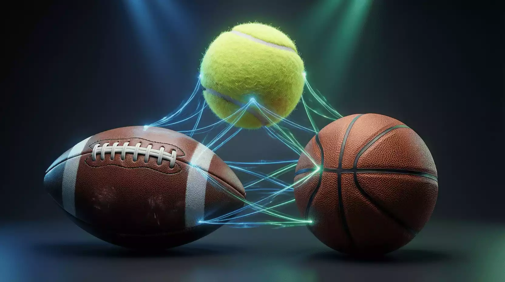 Concepto de sistema de apuestas con tres selecciones deportivas